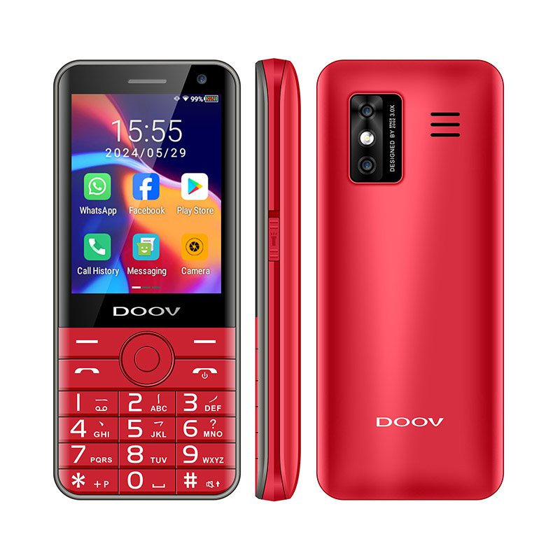 DOOV R17 2.8 Inch Touch Screen Android Keypad Phone 3G/4G Whats app Mobile with Wifi Support Metal Frame
